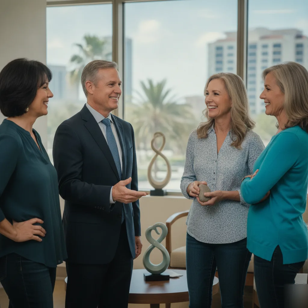 Women speaking with a hormone therapy specialist about bioidentical hormone pellet therapy, menopause treatment, and hormone balance in Orlando.